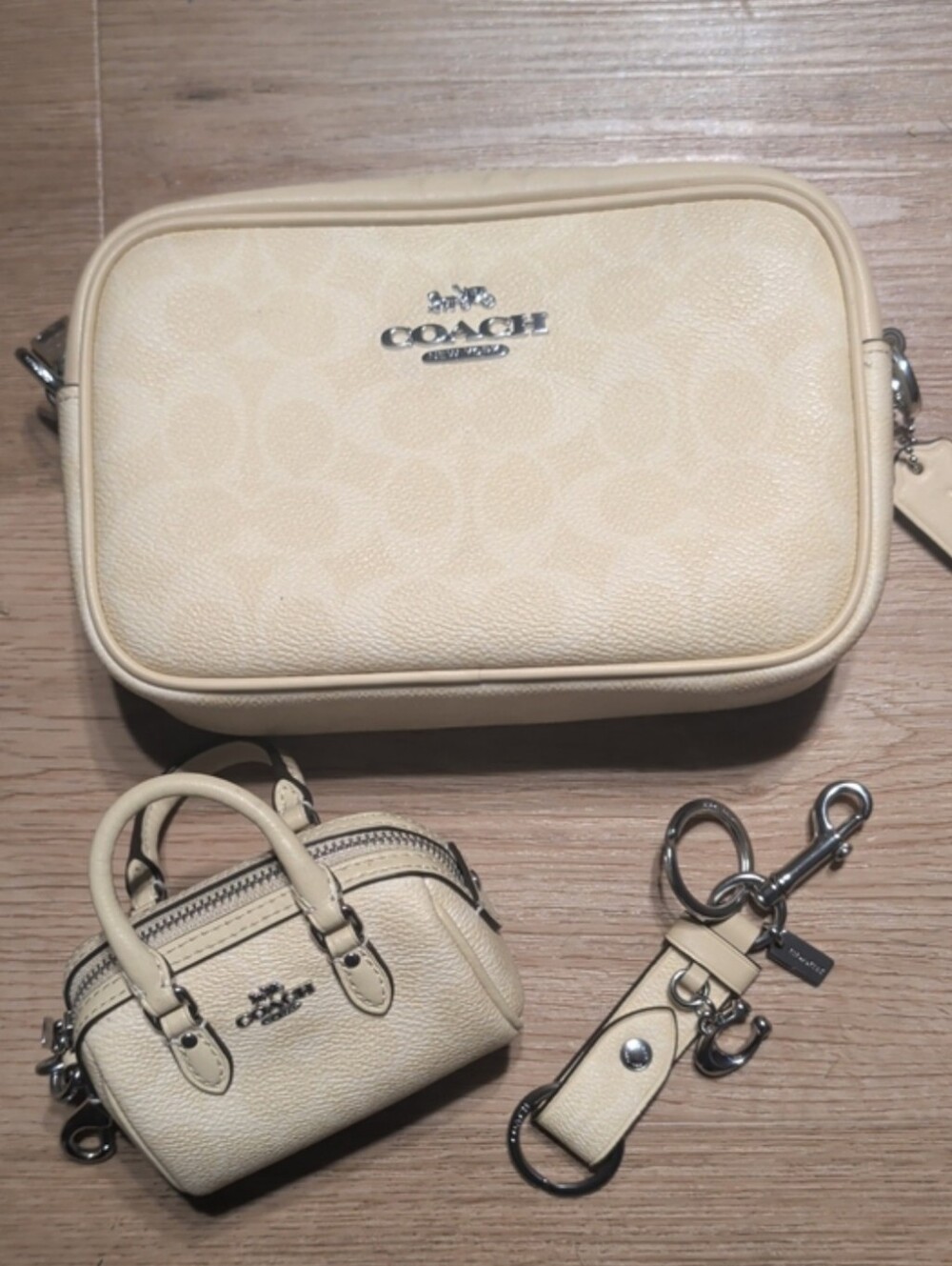 Coach Accessories Set; Rowan Charm, Trigger Snap, Mini Jaime Camera Bag